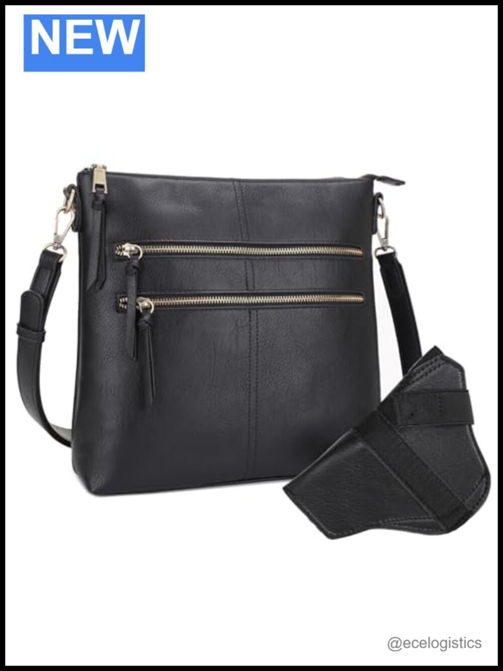 Large Concealed Carry Crossbody Purse for Women Multi Pocket Vegan Leather